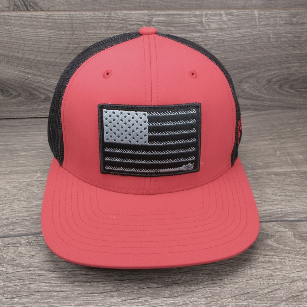 Hooey Hat Cap Mens Snap Back Red Black Patriotic Trucker Western Rodeo Ranch